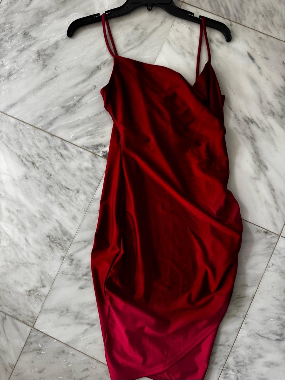 Windsor Crimson Satin Slip Dress
